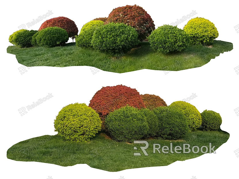 green plant shrub model