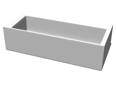 Modern Freestanding Bathtub With Minimalist White Design And Rectangular Shape 3d model