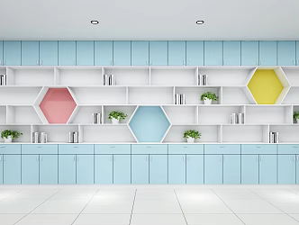 School Laboratory Maker Room Display Cabinet 3d model