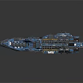 Futuristic Blue Watercraft With Advanced Mechanical Structure And Detailed Design
