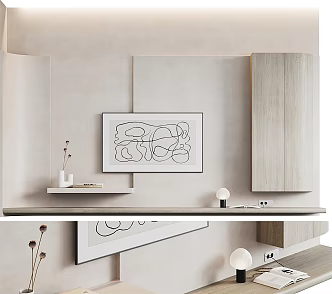 Modern TV background wall 3d model