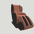 Modern Brown and Black Leather Massage Chair with Ergonomic Design and Footrest