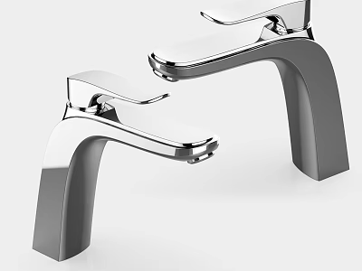Modern Sleek Chrome Bathroom Faucet Design With Polished Metal Finish And Contemporary Style 3d model