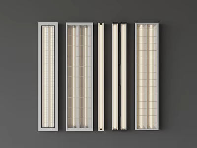 Modern LED Light Fixtures With Grid Design And Slim Profiles For Interior Use 3d model