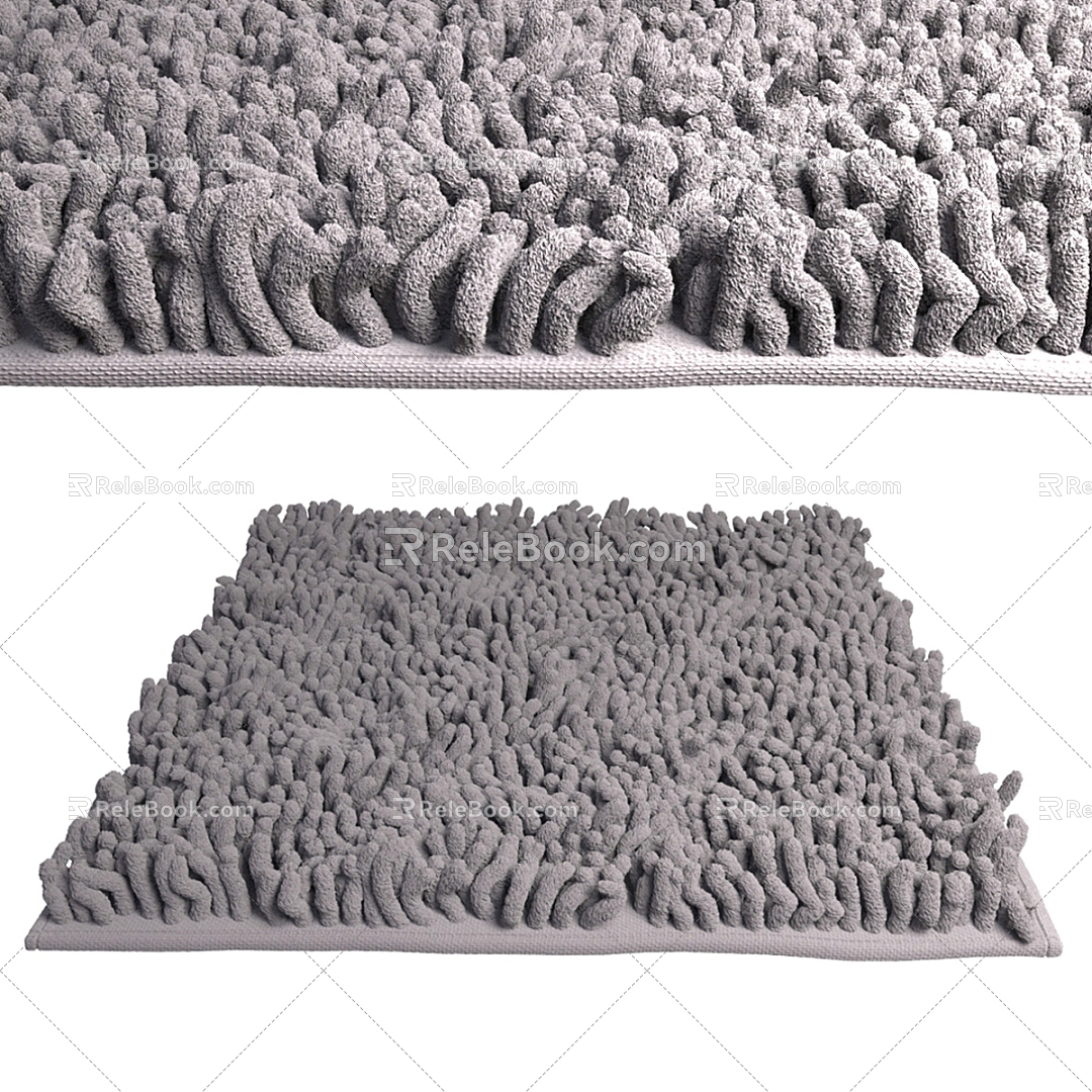 Bathroom Carpet Floor Mat Microfiber Bath Mat 3d model