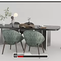 Modern Dining Table and Chair Combination 3d model