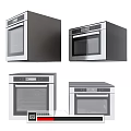 Modern Kitchen Ovens In Various Black And White Stylish Designs 3d model