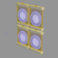 Modern White Frame Wall Lamps With Pink Gradient Shades And Circular Light Sources