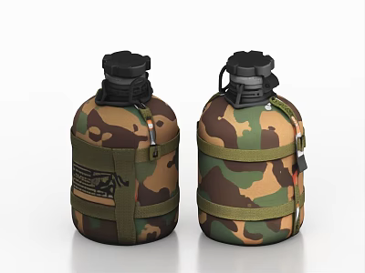 Military Kettle Portable Kettle Camouflage Kettle 3d model