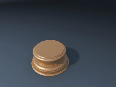 Golden Round Carved Decorative Piece With Intricate Surface Details And Smooth Edges 3d model