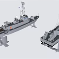 Detailed 3D Model Design of Two Modern Naval Warships With Antennas and Deck Equipment