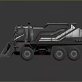 Black And Silver Heavy Construction Truck With Front Shovel And Red Accents