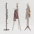 Modern Design Coat Racks with Various Structures and Hanging Scarves 3d model