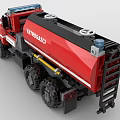 Red Building Block Oil Tank Truck Model Detailed Toy Vehicle With Black Tank And Wheels