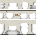 Modern Tableware Combination 3d model