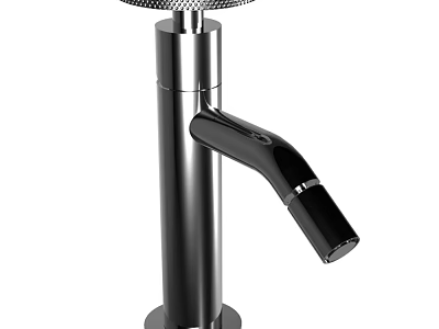 Modern Stainless Steel Faucet With Curved Spout And Single Handle Control 3d model