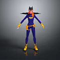 Colorful Female Action Figure Toy With Blue Bodysuit Yellow Gloves Boots And Orange Hair