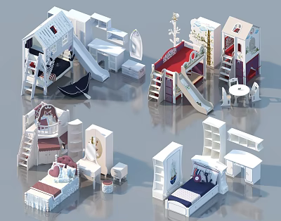 Modern Children's Bed 3d model