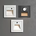 Modern Square Wall Lights With White And Black Finish Mounted On Gray Wall