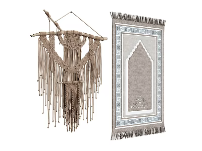 Macrame Wall Hanging With Tassels And Decorative Tapestry For Room Decoration 3d model