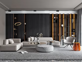 Modern Living Room Sofa Coffee Table 3d model