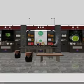 Tobacco and Liquor Store Interior With Shelves Displaying Alcohol And Tobacco Products