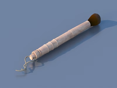 Practical Daily Life Wooden Tool With Round Top Head Small Hook And Comfortable Grip 3d model