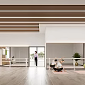 Bright Fitness Studio Interior With Yoga Practice Mirror Walls Exercise Balls And Wooden Flooring