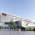 Modern Exterior of Dacheng County Traditional Chinese Medicine Hospital With Greenery And People