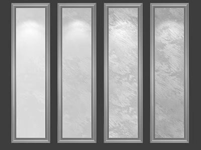 Four Vertical Decorative Framed Panels with Smooth and Textured Surfaces 3d model