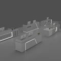 Modern Retail Display Shelves With LED Lighting Logo Display Areas And Sleek White Structure