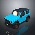 Blue Suzuki Compact Off Road Car With Black Roof And Rugged Design