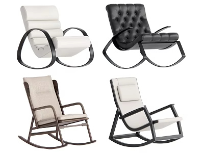 Stylish Leisure Rocking Chairs with Various Colors and Modern Designs for Home Living Room Decor 3d model