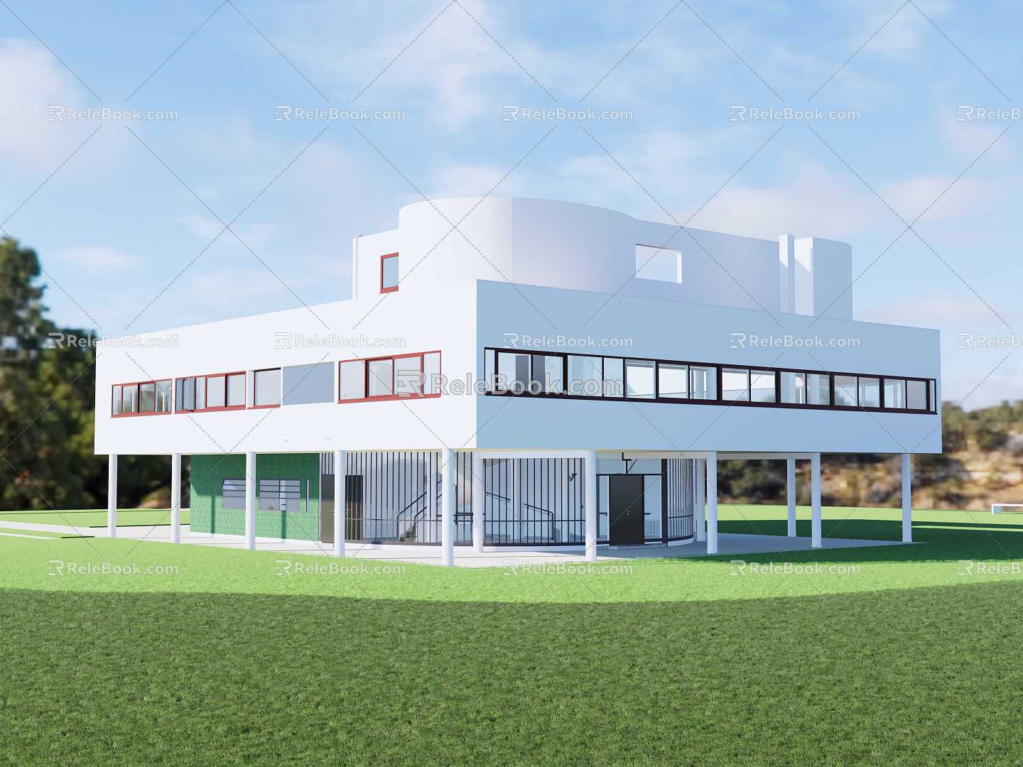 Villa Savoy Corbusier 3d model