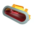 Red And Yellow Mechanical Component With Silver Metal Parts And Durable Structure 3d model