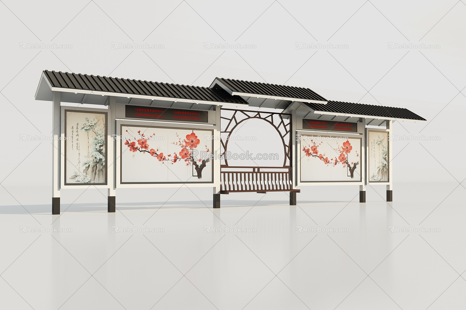 New Chinese style bus stop model