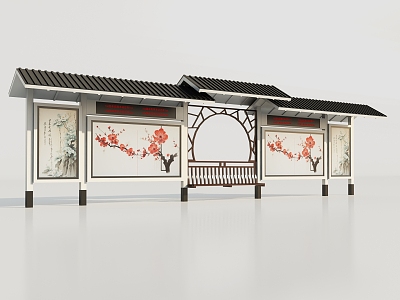 New Chinese style bus stop model