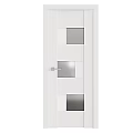 White Modern Entry Door with Glass Panels 30 Inch Width 82 Inch Height