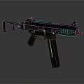 Modern Tactical Submachine Gun With Black Metal Construction And Intricate Design Details