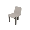 Modern Single Chair With Textured Fabric Seat And Dark Wooden Legs