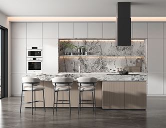 Open kitchen Modern kitchen 3d model