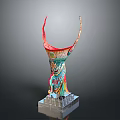 Vibrant Colorful Decorative Sculpture with Transparent Base for Home Living Space
