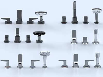 Various Modern Water Faucet Designs for Bathroom and Kitchen Decor 3d model