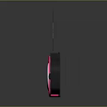 Vibrant Pink And Black Electronic Device With Round Core And Inserted Colorful Card