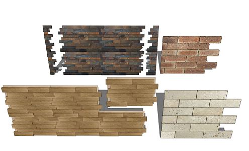 Modern wall brick head wall 3d model