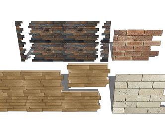 Modern wall brick head wall 3d model