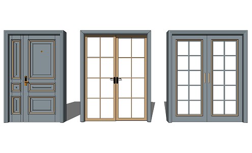 Modern child door interior door single door swing door sliding door 3d model