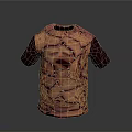 Creative Pink Red T-shirt With Dark Red Sleeves And Crack Texture Eye Mouth Patterns