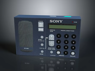 Sony Portable Digital Radio With Preset Direct Keypad And LCD 3d model