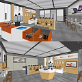 Modern Digital Store Interior With Display Counters And Electronic Products